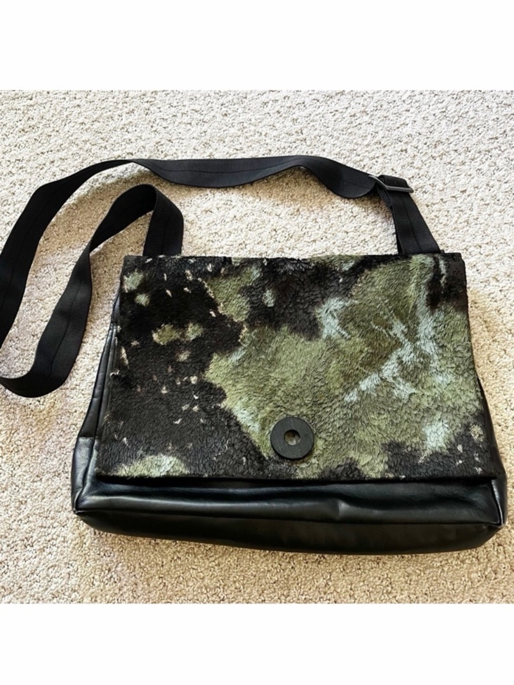 Acrylic Masako & Tomoko Flap Crossbody Bag Japan Streetwear Black Green Vegan